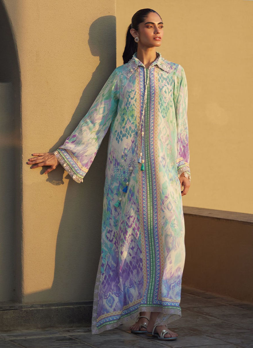 Marisol Ikkat Crepe Kaftan
