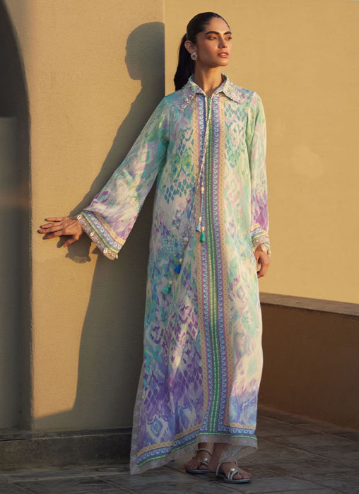 Marisol Ikkat Crepe Kaftan