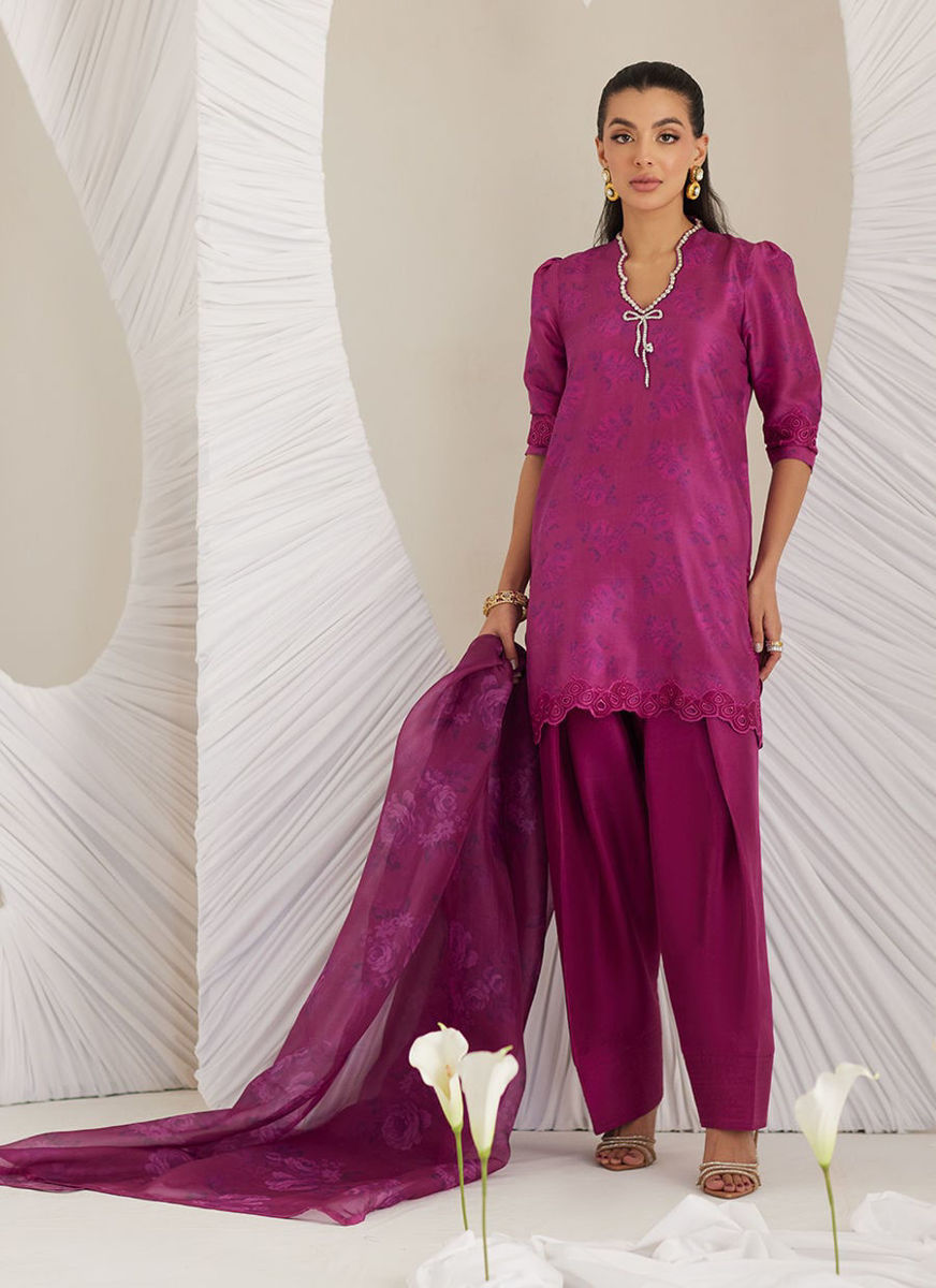 Sev Magenta (Shirt, Pants and Dupatta)