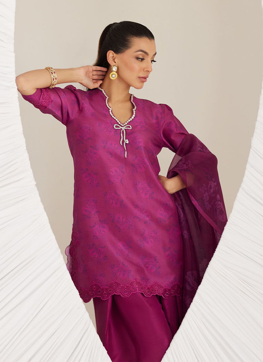 Sev Magenta (Shirt, Pants and Dupatta)