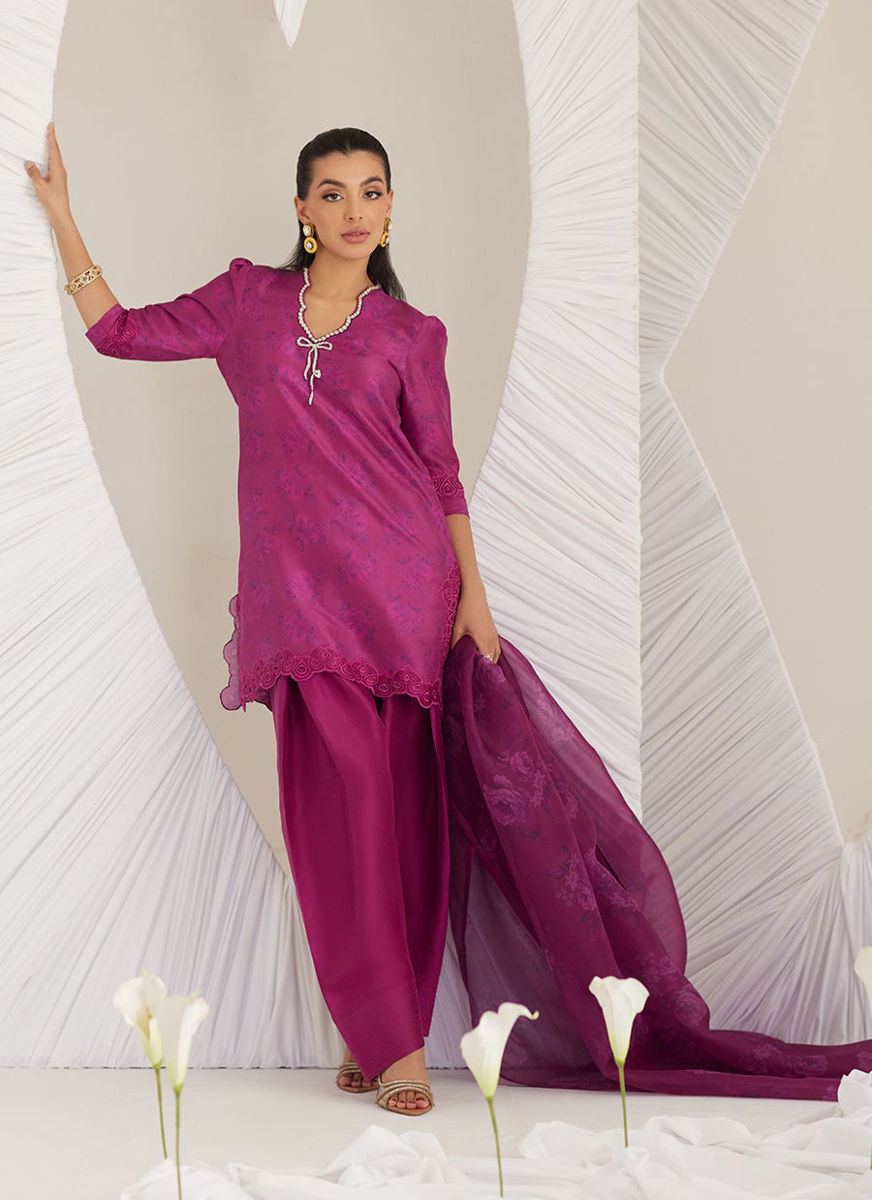 Sev Magenta (Shirt, Pants and Dupatta)