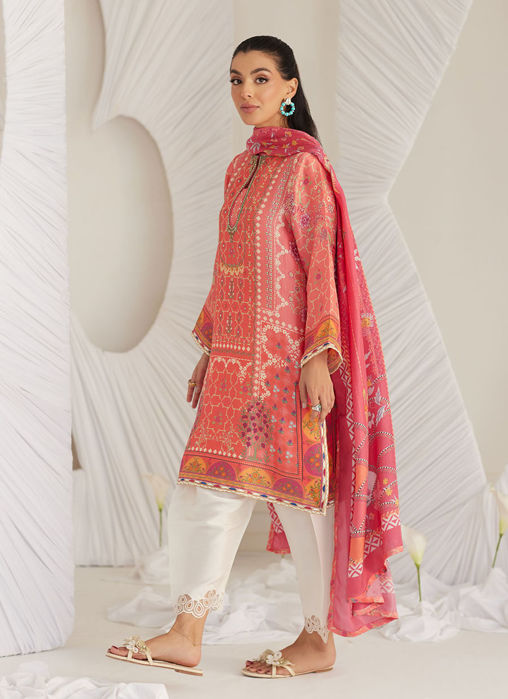 Lillia Tangerine (Shirt, Pants And Dupatta)