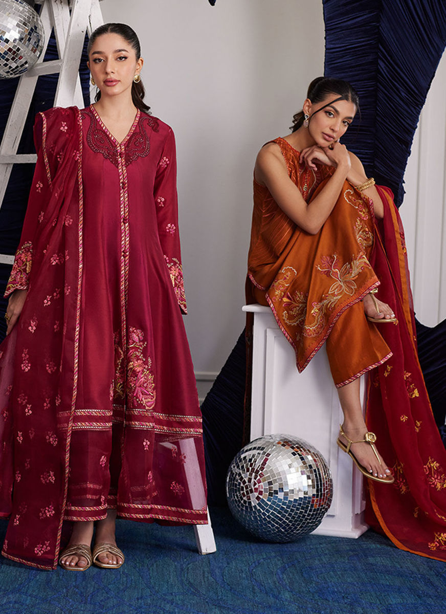 Zadie Burnt Orange Shirt Dupatta