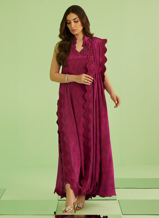 Lilia Long Shirt With Drape Dupatta