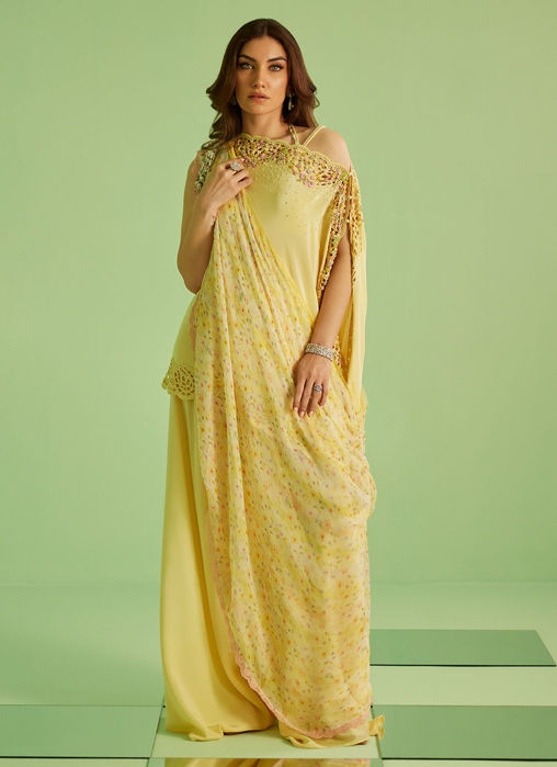 Solenne Shirt And Drape Dupatta With Pants