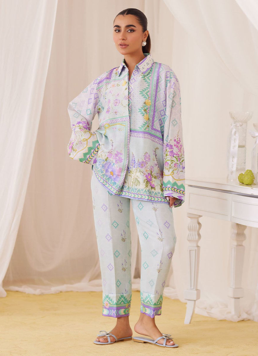 Sky Blue Matching Separates With Pants