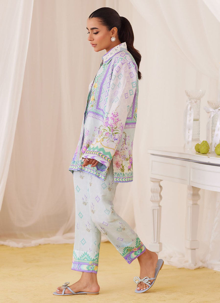 Sky Blue Matching Separates With Pants