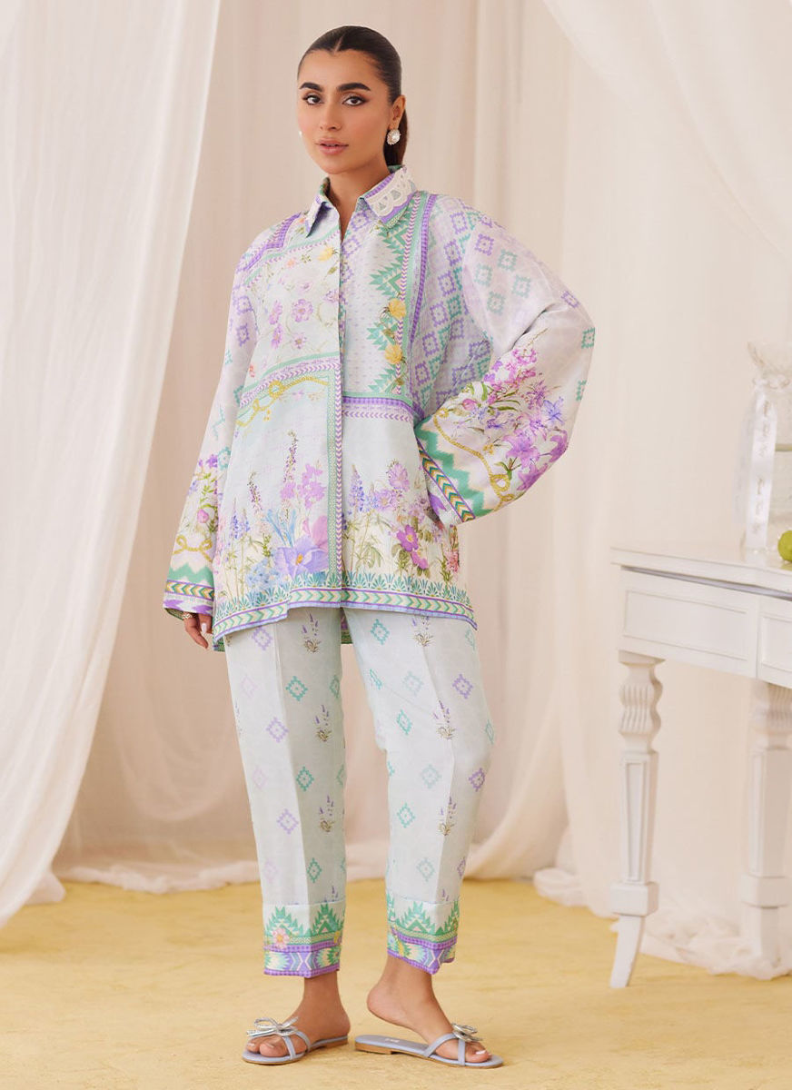 Sky Blue Matching Separates With Pants