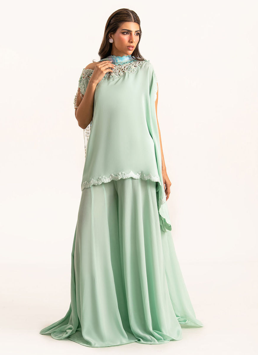 Anari Shirt And Drape Dupatta With Pants