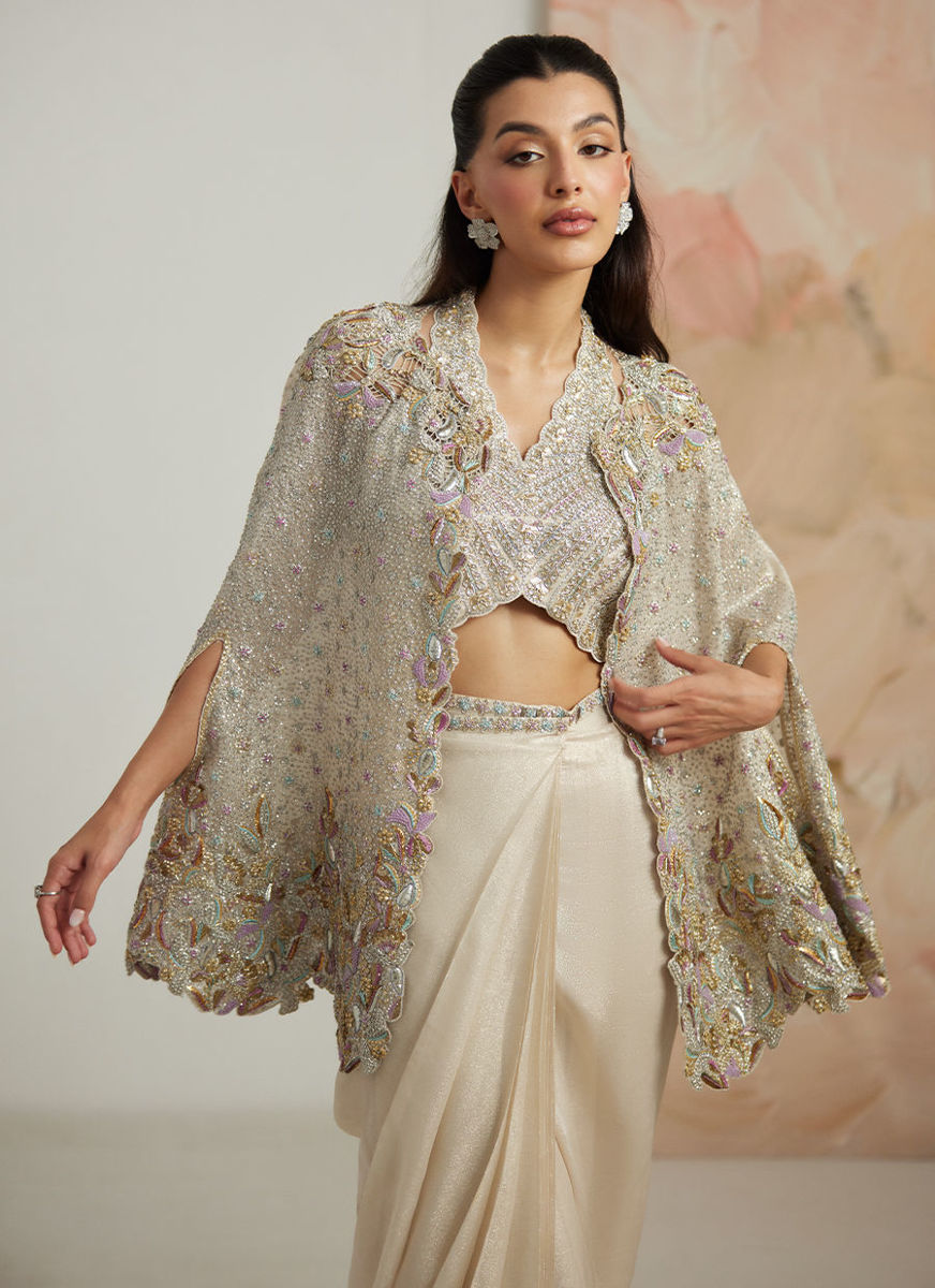 Denise Cape And Pre-Draped Skirt