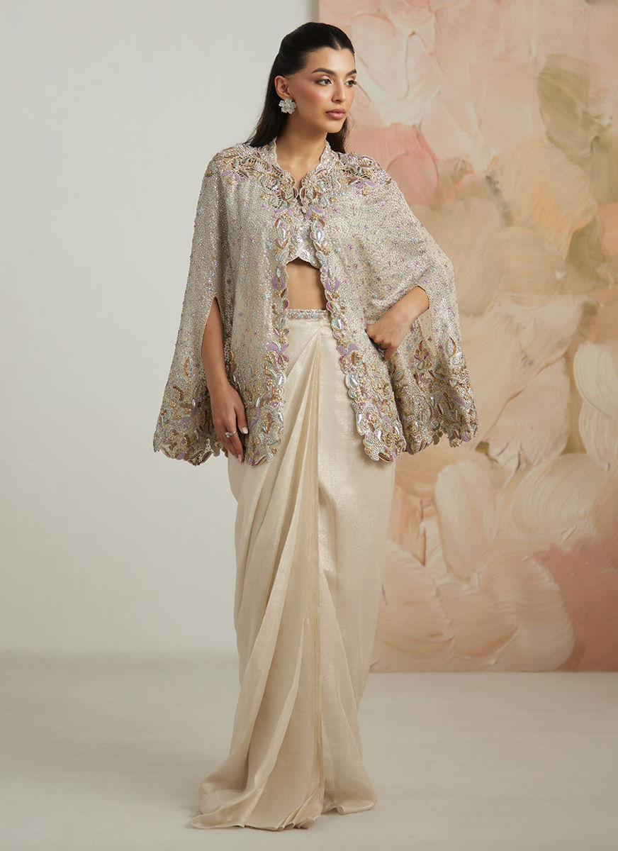 Denise Cape And Pre-Draped Skirt