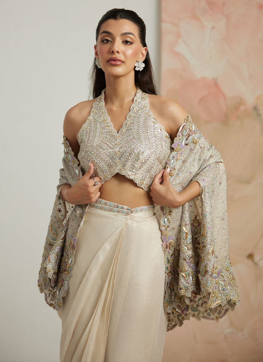 Denise Cape And Pre-Draped Skirt
