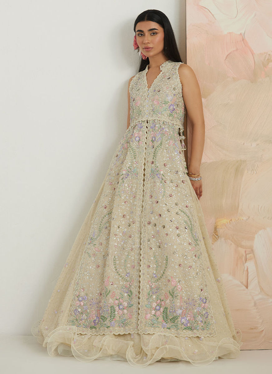Ambika  Open-Front Jacket And Lehnga