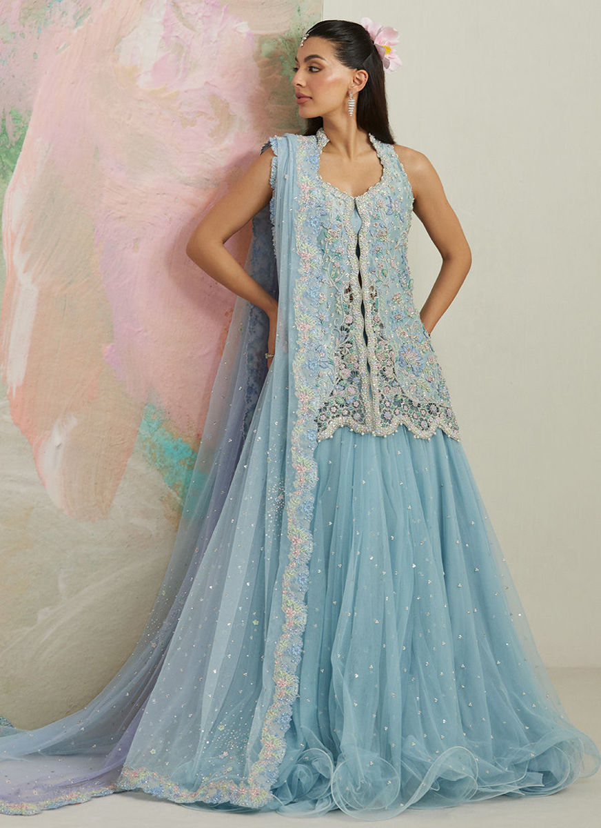Dalia Front-Open Jacket And Lehnga