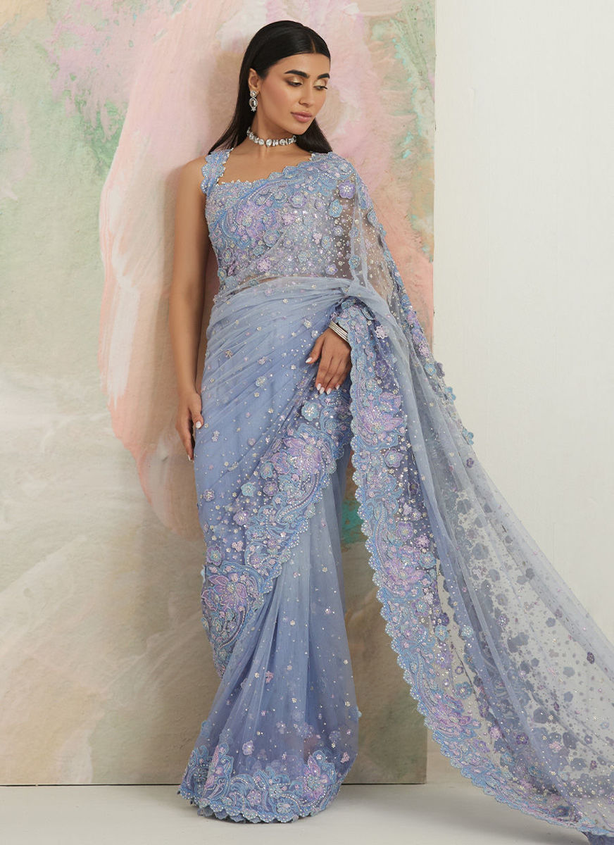 Seraphine Ombré Lavender Saree