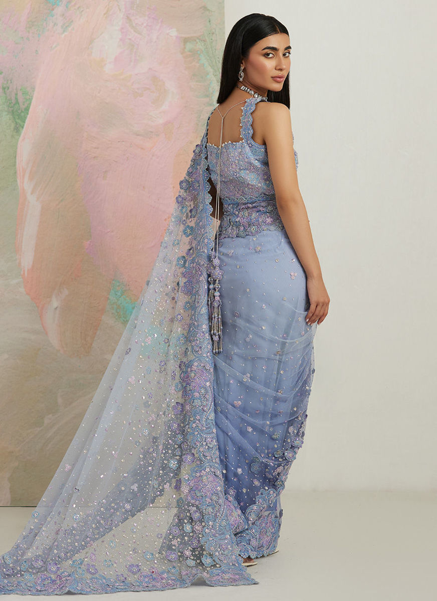 Seraphine Ombré Lavender Saree