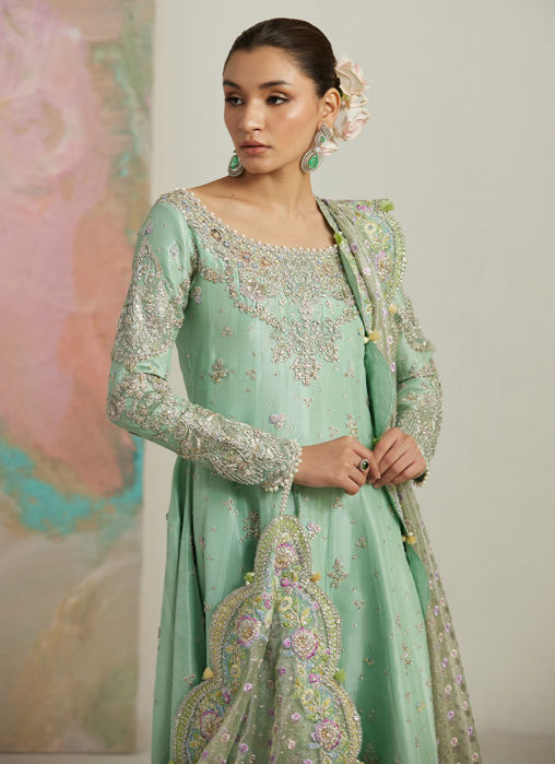 Kels Mint Hues Kalidaar And Lehnga
