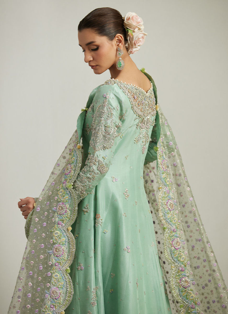 Kels Mint Hues Kalidaar And Lehnga