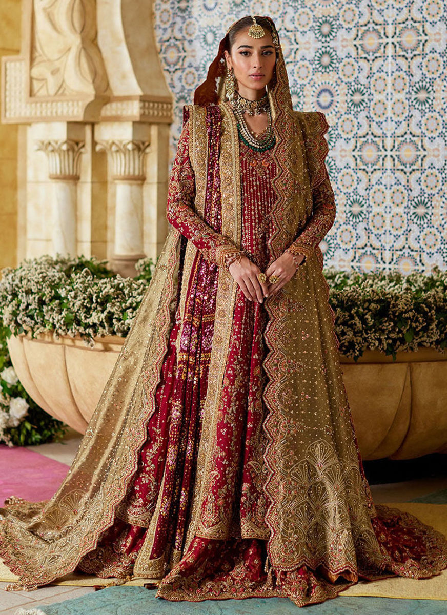 Zemira Crimson Farshi Lehenga